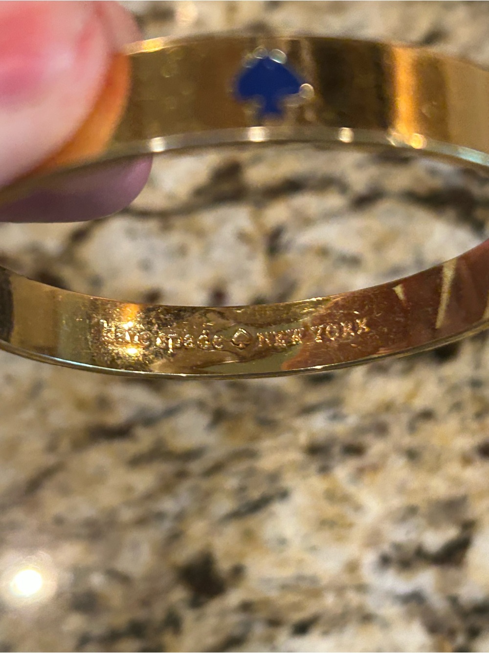 kate spade Gold-Tone Bangle with Blue Heart Accents - Picture 6 of 6
